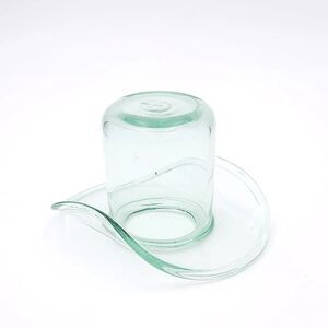 Vintage / Antique Hand Blown Recycled Glass Hat Clear Green Glass